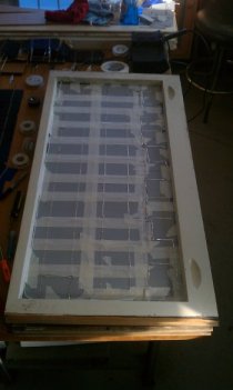 New Solar Panel Wired up and preparing for epoxy